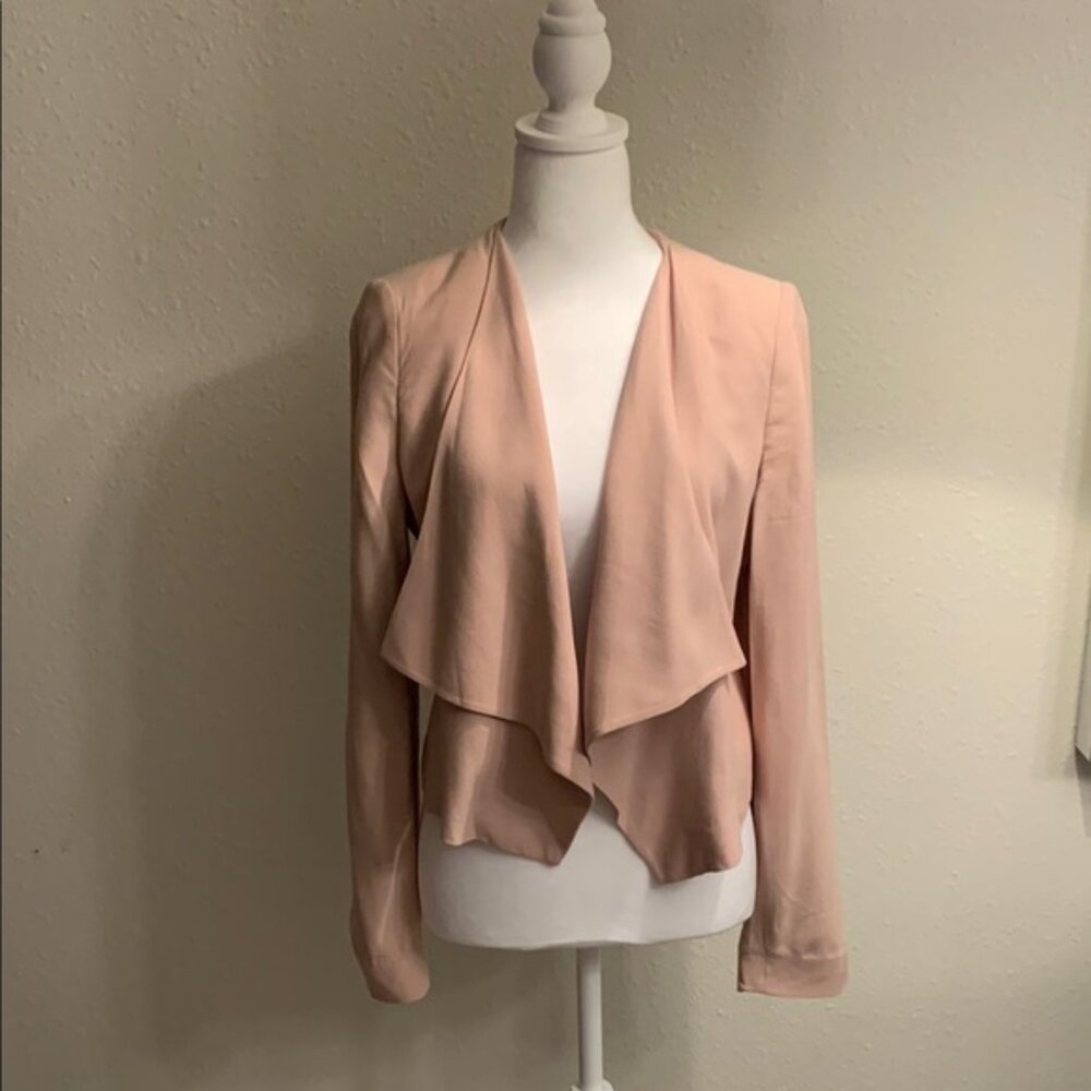 Mango light Pink drape front blazer